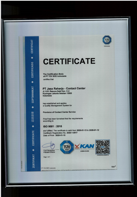 Provision of contact center  Service ISO